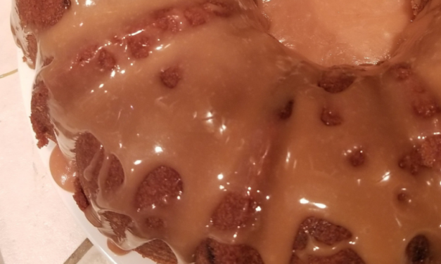 Brown Sugar Pecan Pound Cake with Caramel Sauce by Carmella Alexander