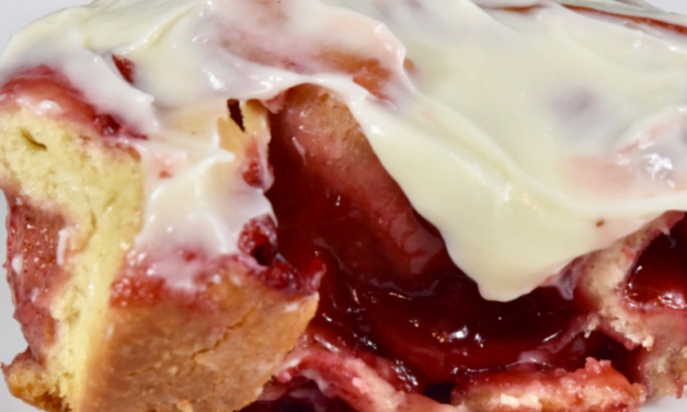 Strawberry Cinnamon Rolls with Cream Cheese Glaze by Latorra Garland