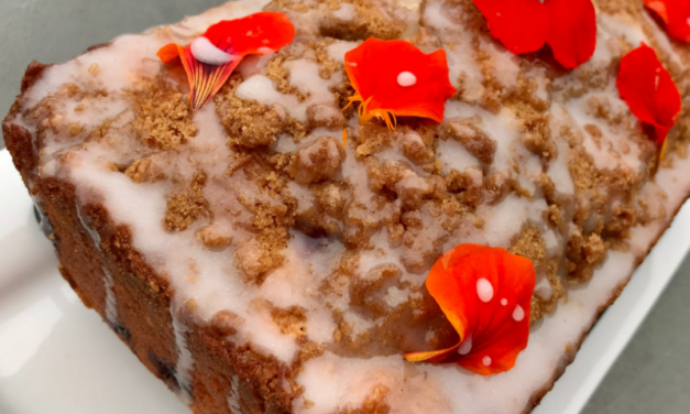 Blueberry Lemon Zest Coffee Cake with Brown Sugar Crumble by Ebony Cromwell